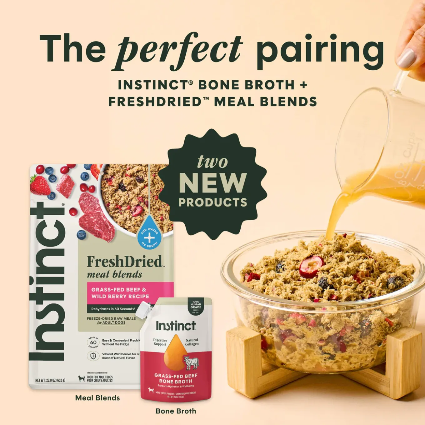 Instinct Human Grade Bone Broth Meal Topper for Dogs