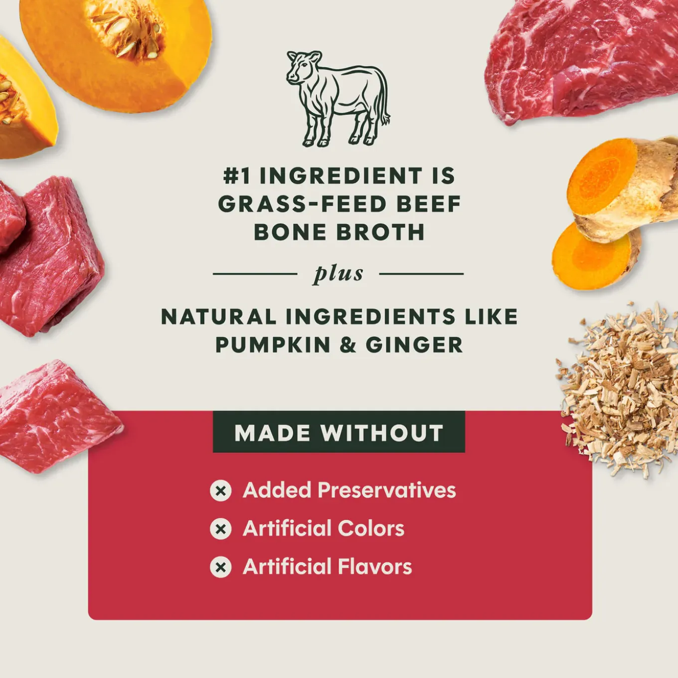 Instinct Human Grade Bone Broth Meal Topper for Dogs