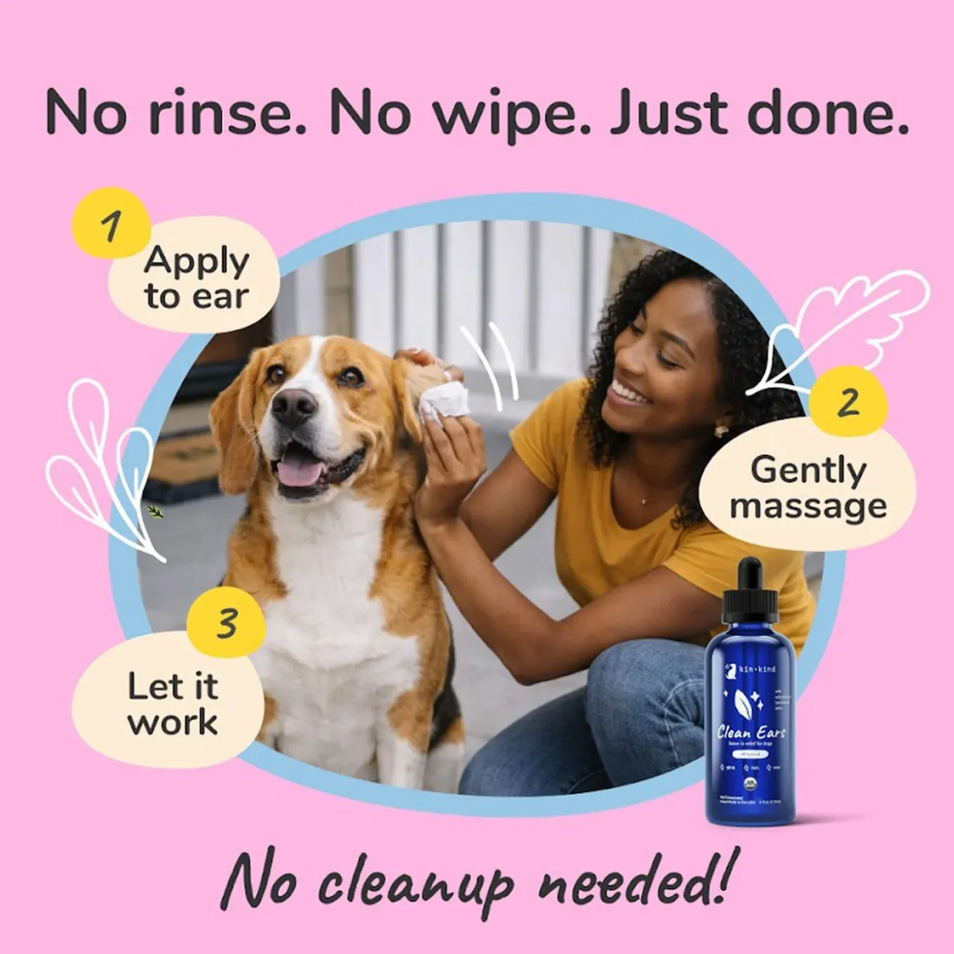 Kin + Kind Organic Ear Cleaner for Dogs