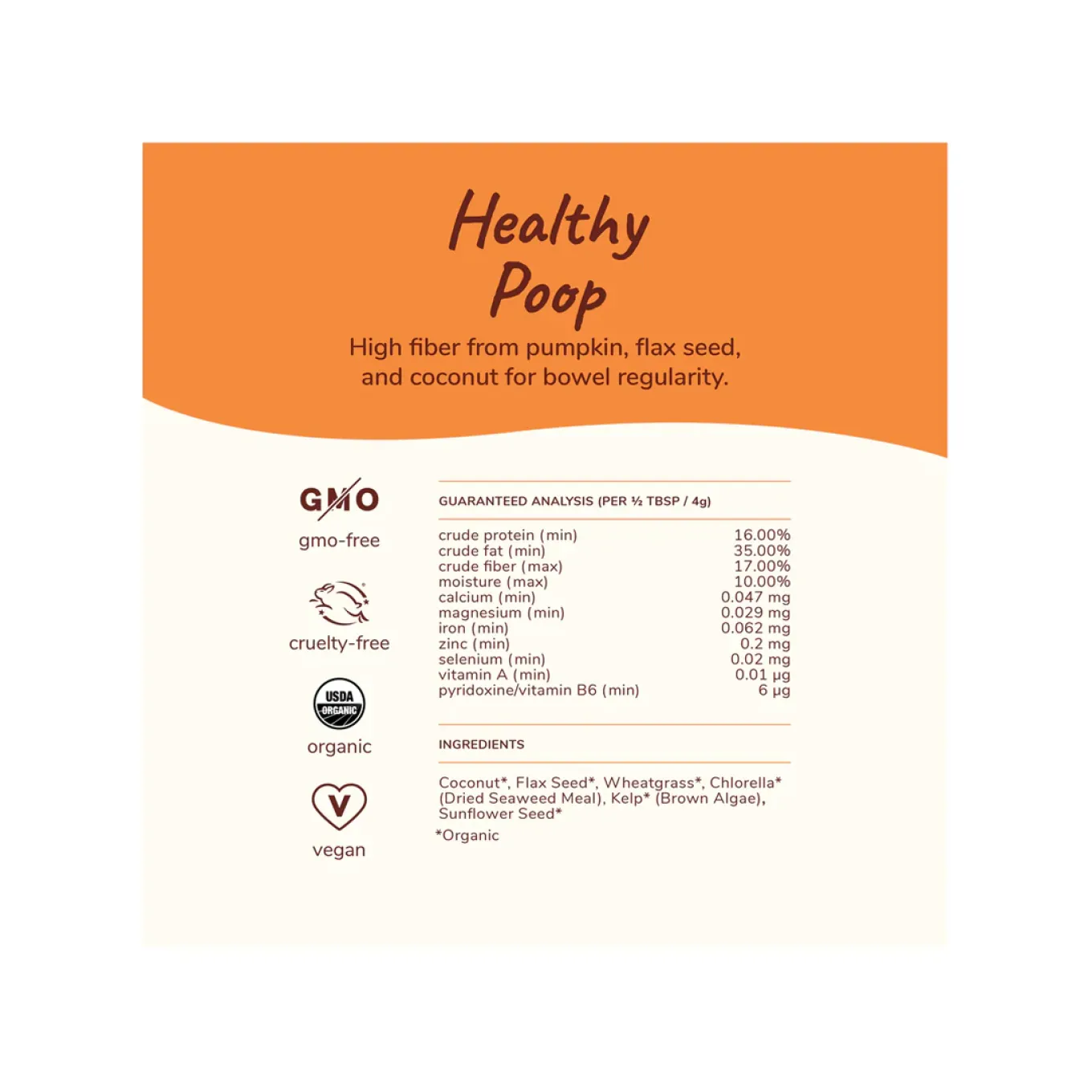 Kin + Kind Organic Healthy Poops Supplement for Cats & Dogs