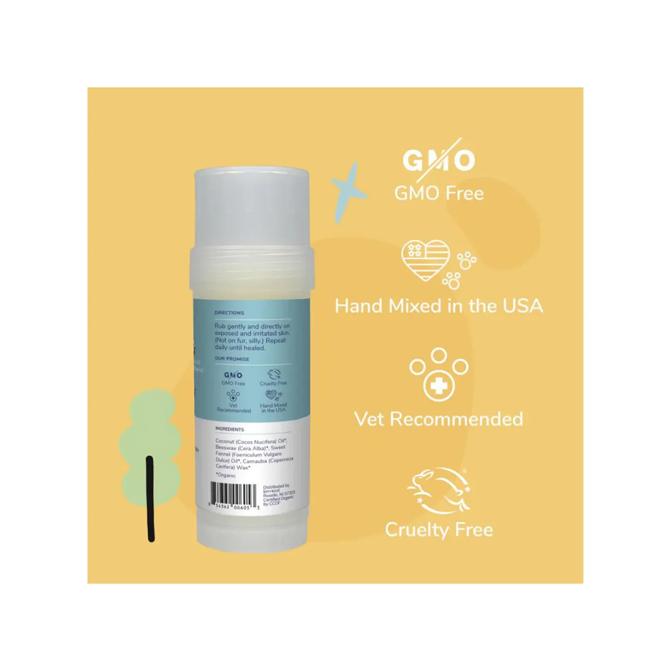 Kin + Kind Organic Hot Spot Relief Stick for Dogs & Cats