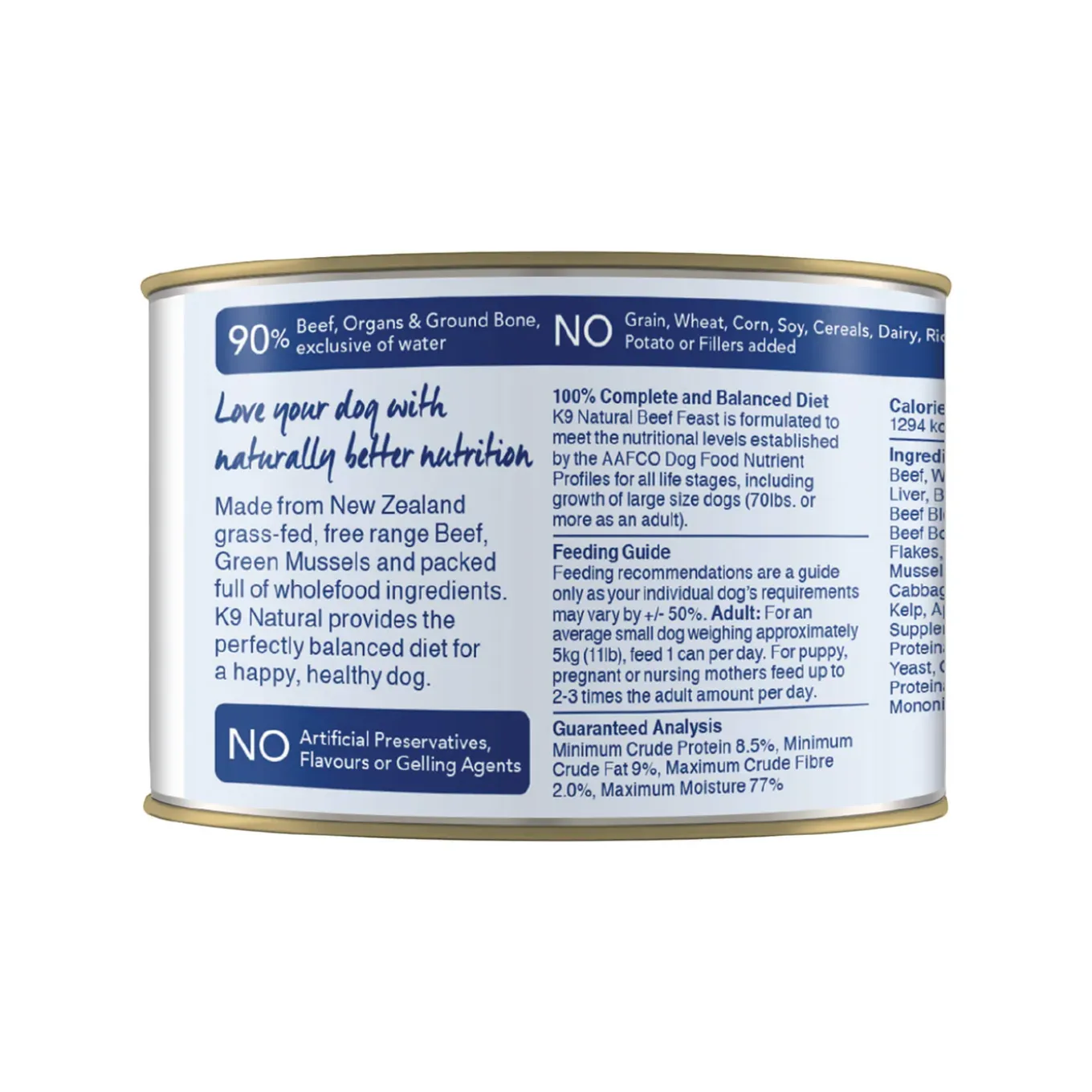 K9 Natural Grain-Free Canned Dog Food