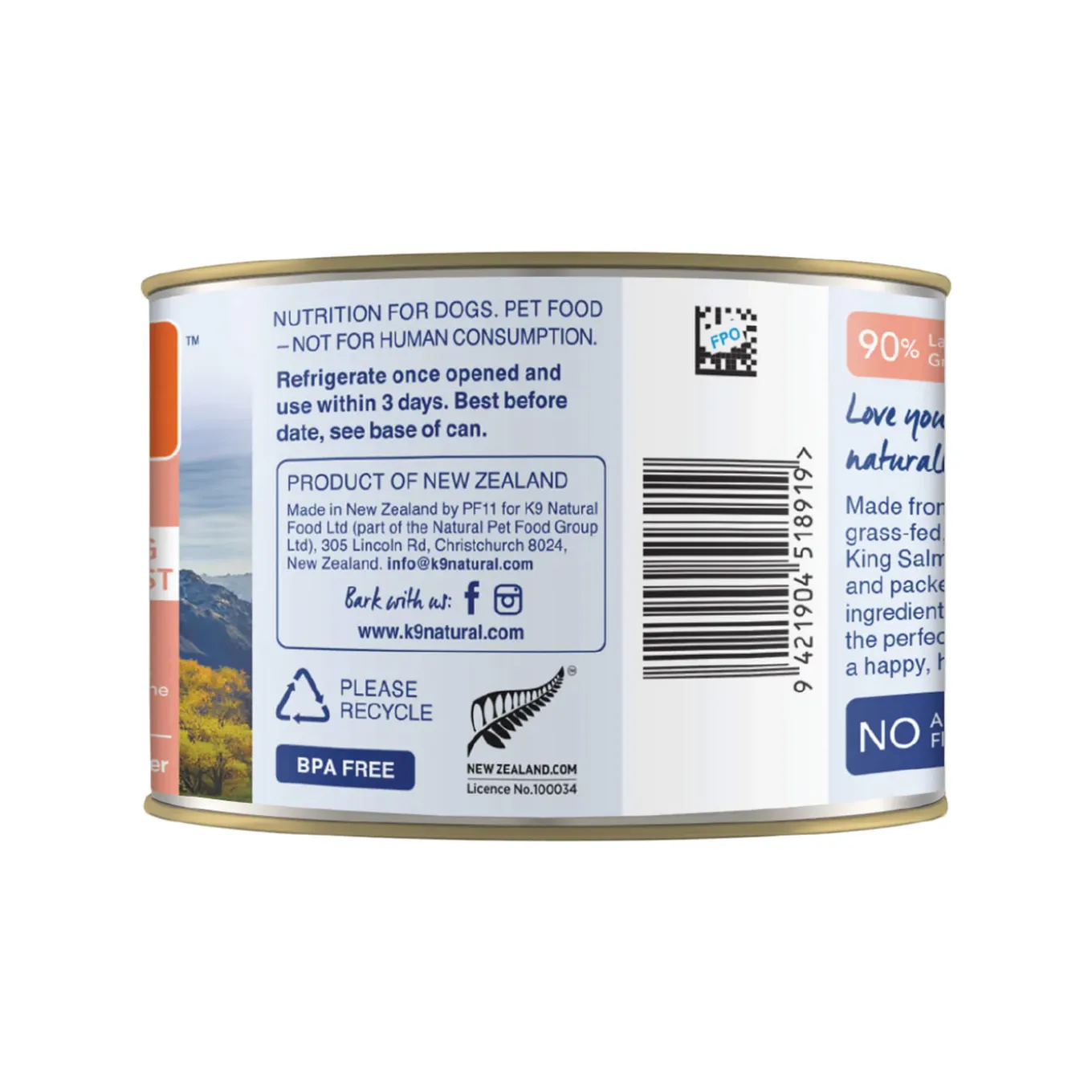 K9 Natural Grain-Free Canned Dog Food