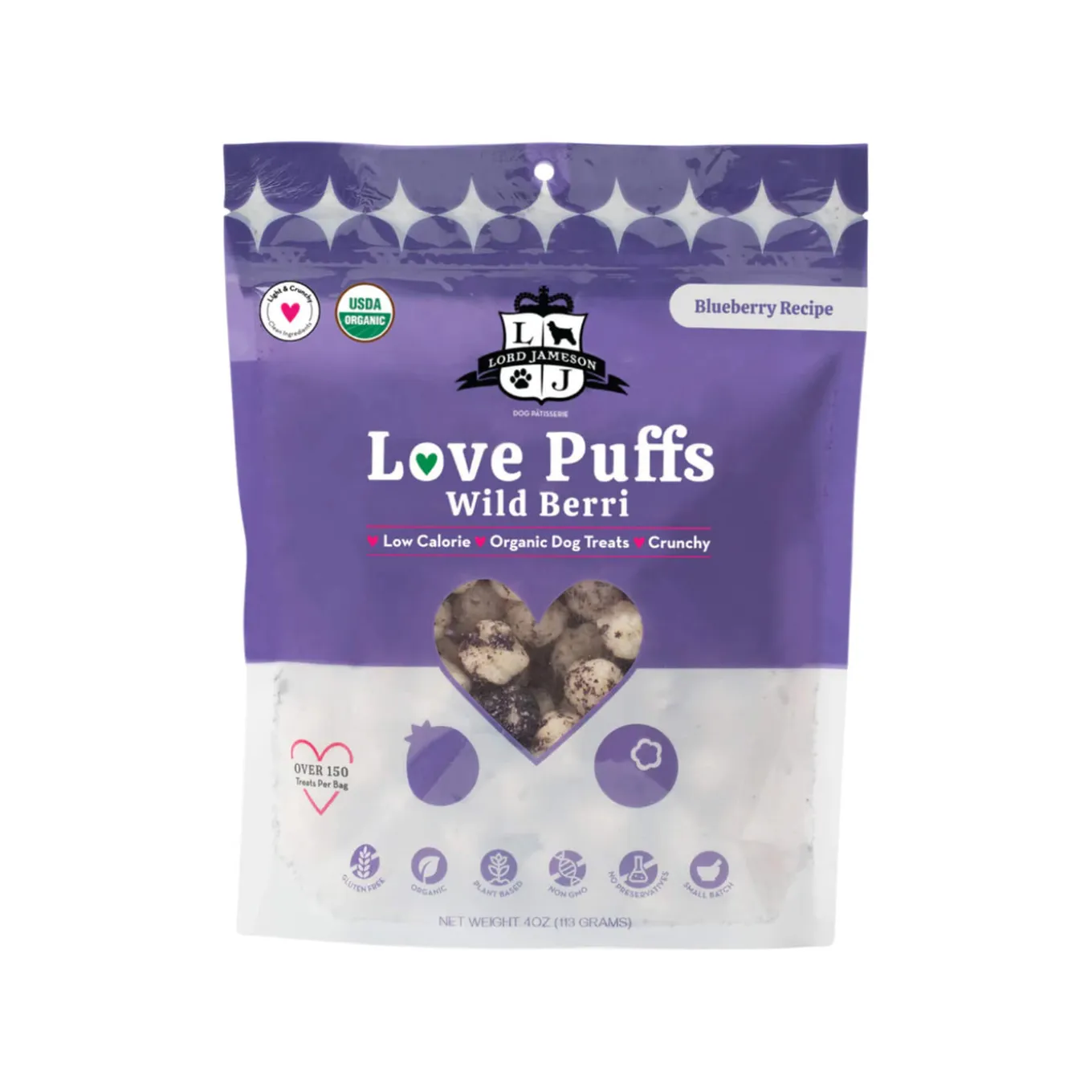 Lord Jameson Love Puffs Crunchy Organic Dog Treats