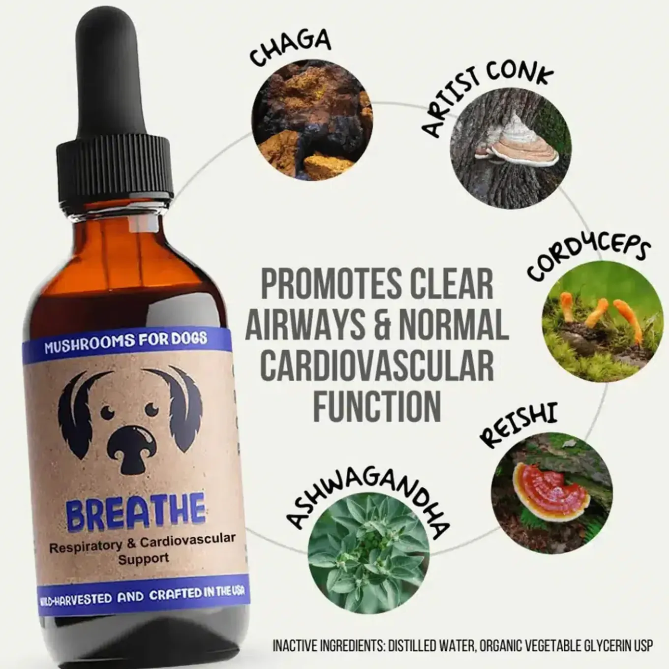 MycoDog Breathe Liquid Respiratory & Cardiovascular Supplement for Dogs