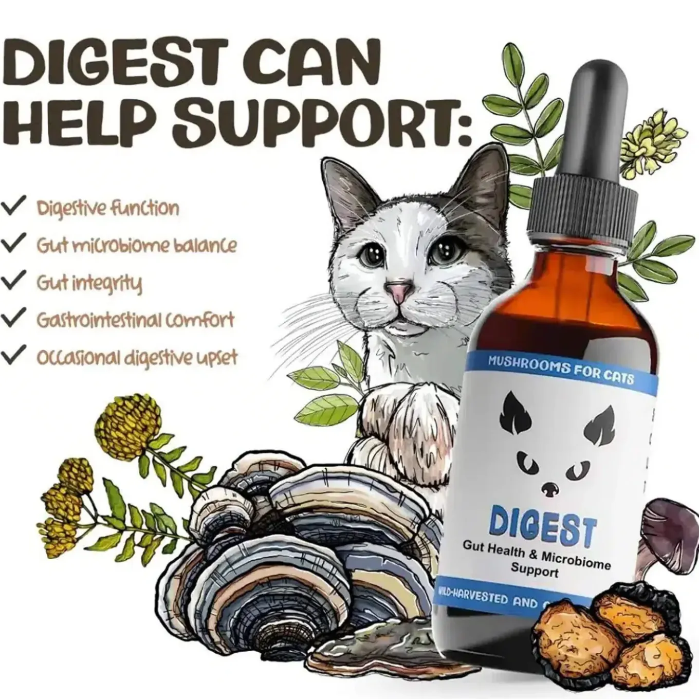 MycoDog Digest Liquid Gut Health Supplement for Cats