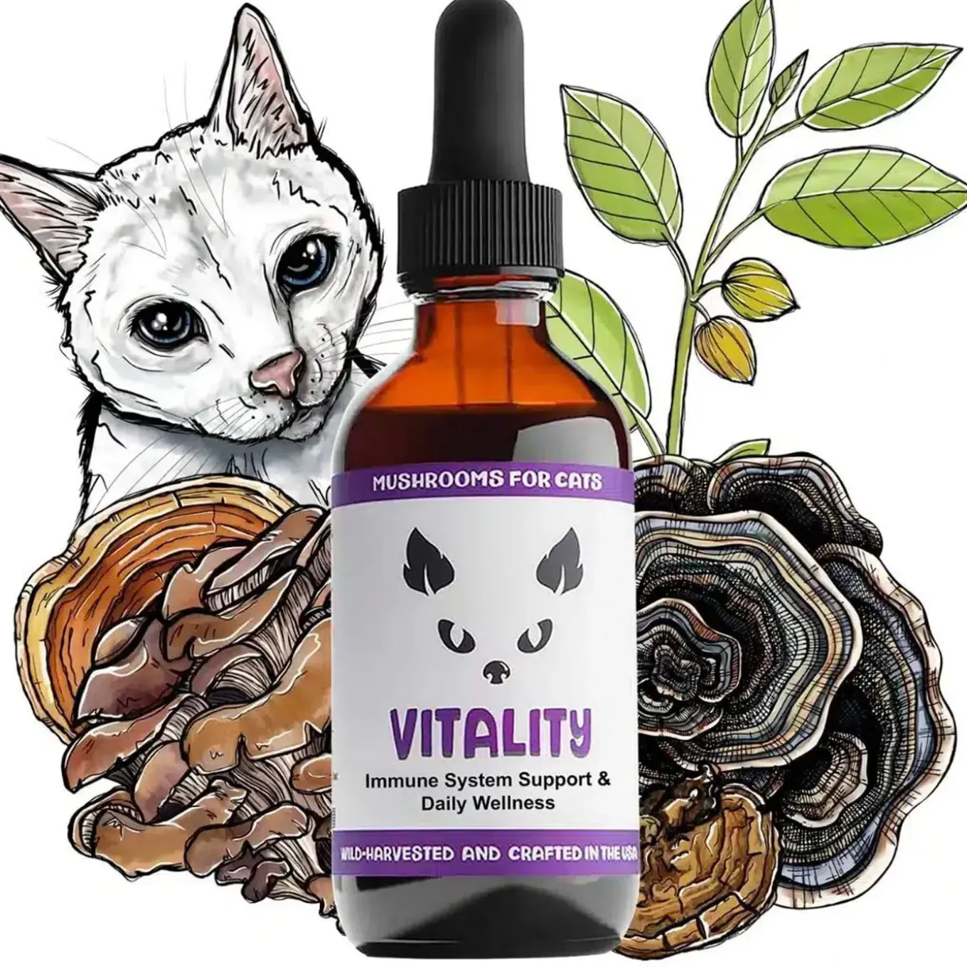 MycoDog Vitality Liquid Immune Support Supplement for Cats