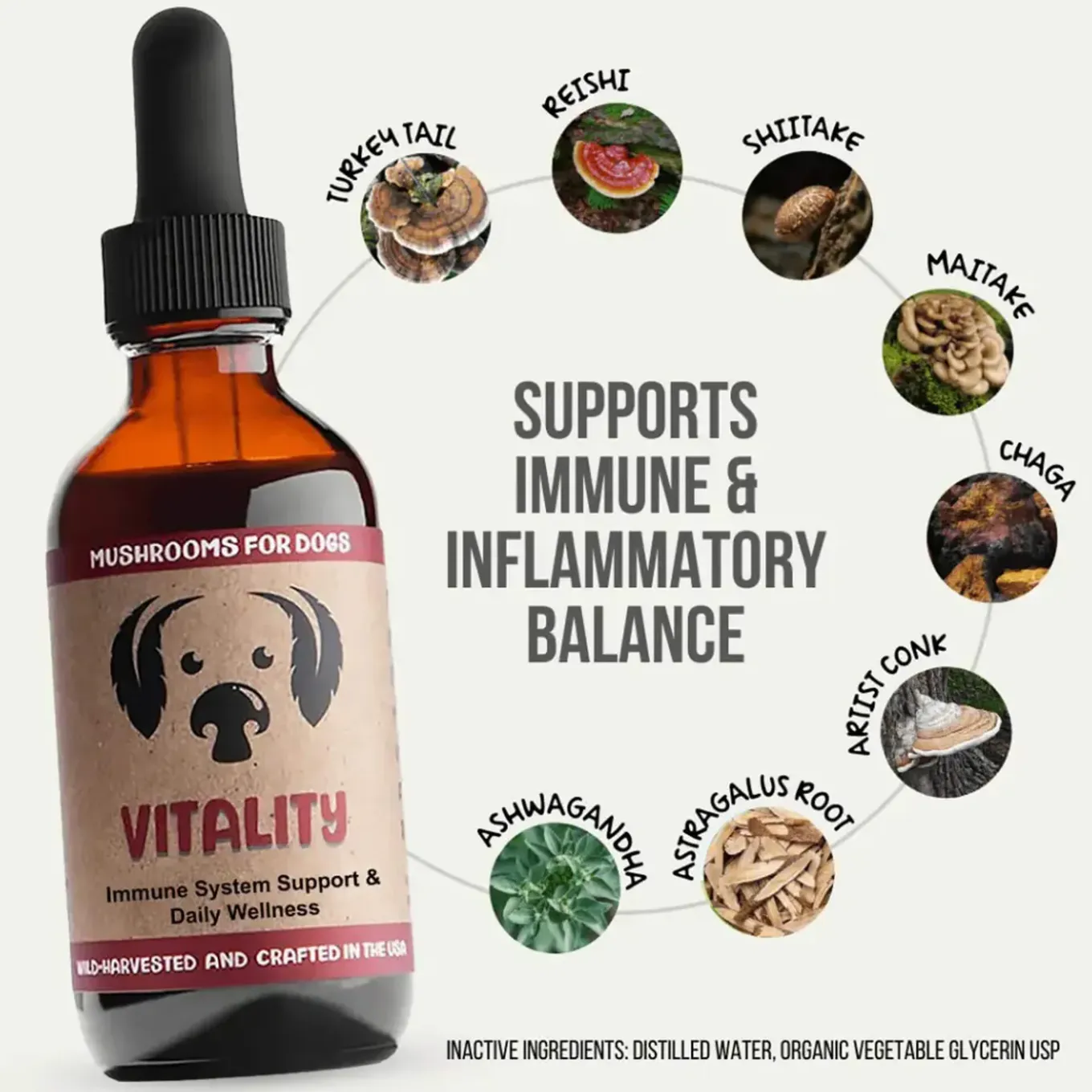 MycoDog Vitality Liquid Immune Support Supplement for Dogs