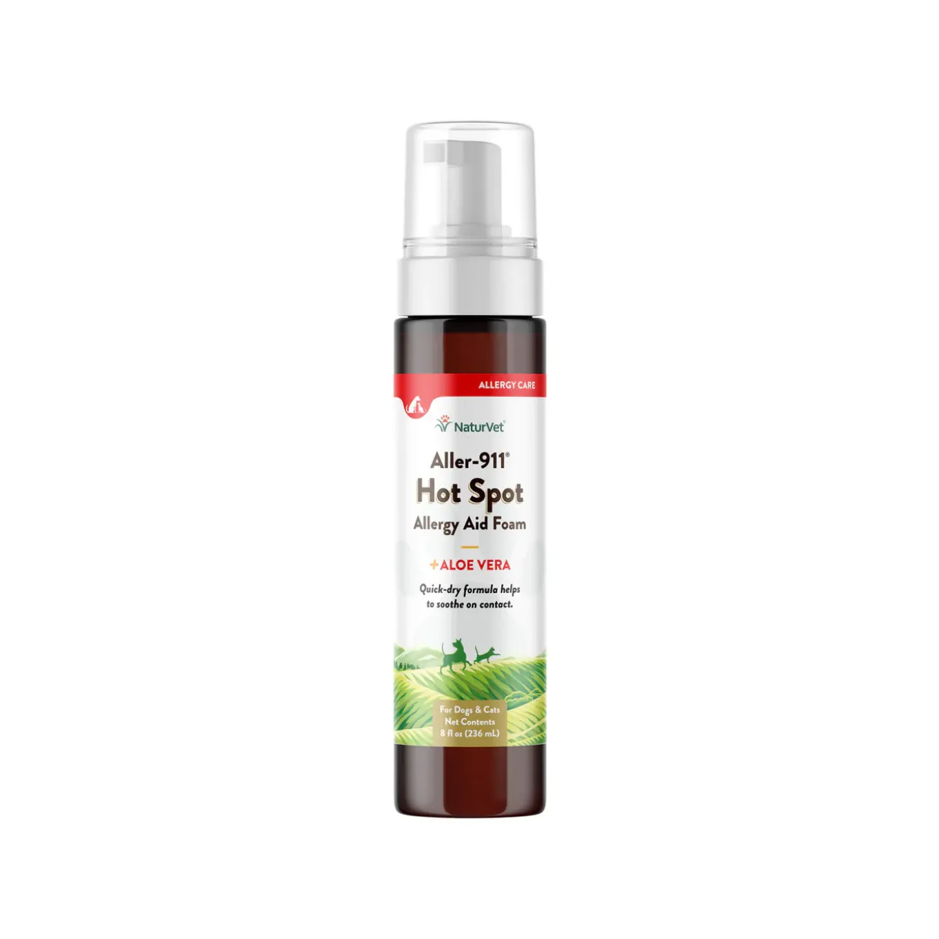 NaturVet Aller-911 Allergy Aid Hot Spot Foam for Dogs & Cats