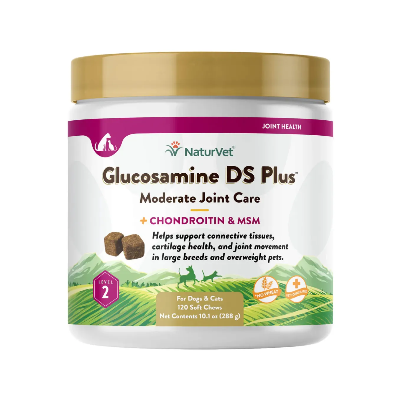 NaturVet Glucosamine DS Plus Moderate Joint Care Supplement for Dogs & Cats