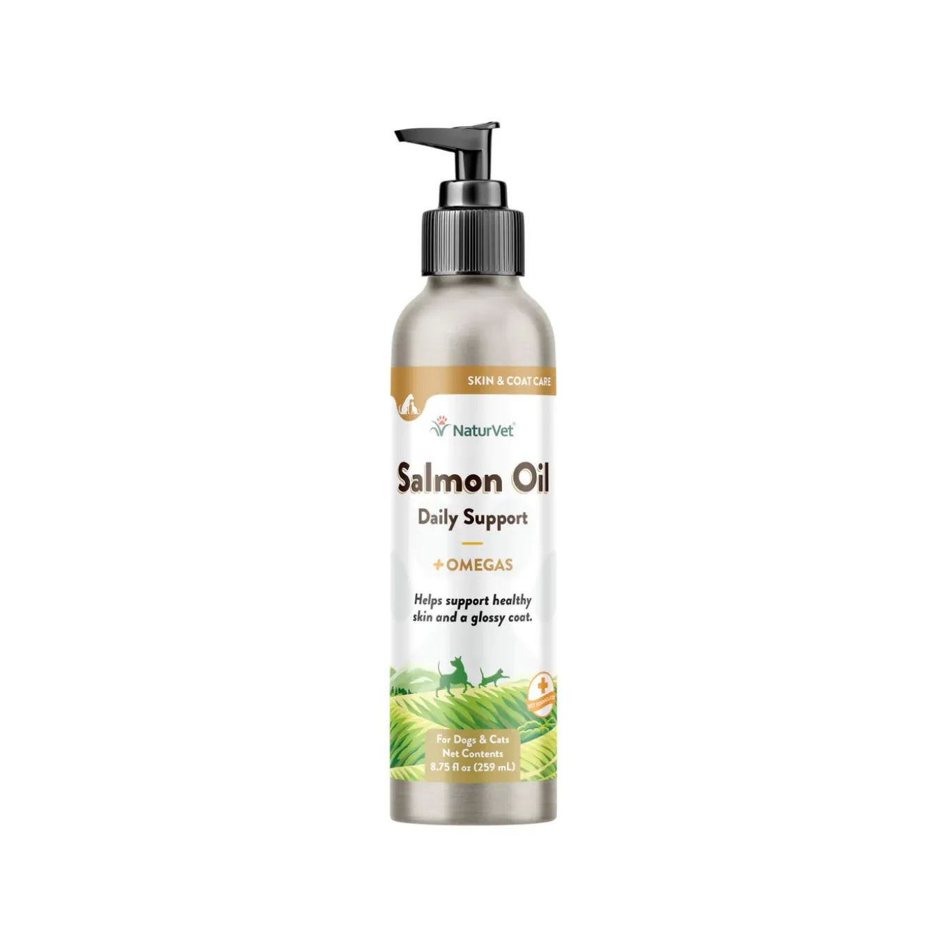 NaturVet Salmon Oil Daily Skin & Coat Support Plus Omegas for Dogs & Cats