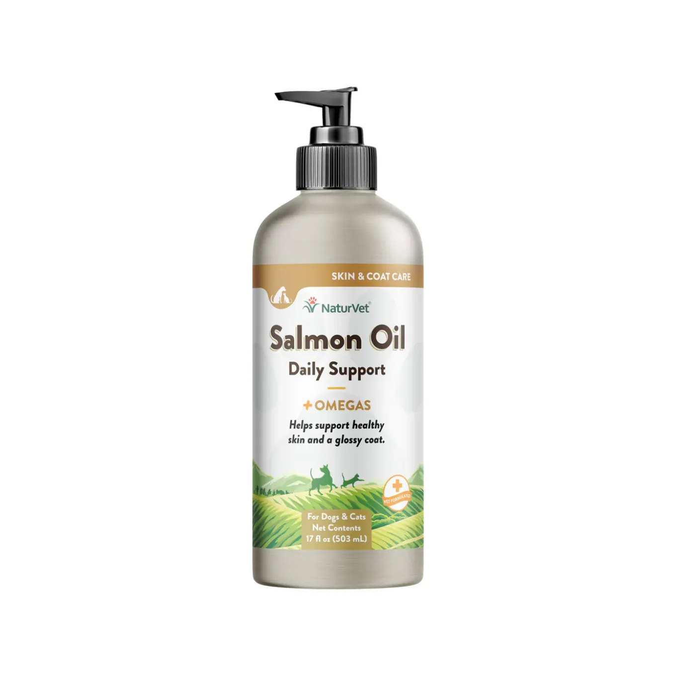 NaturVet Salmon Oil Daily Skin & Coat Support Plus Omegas for Dogs & Cats