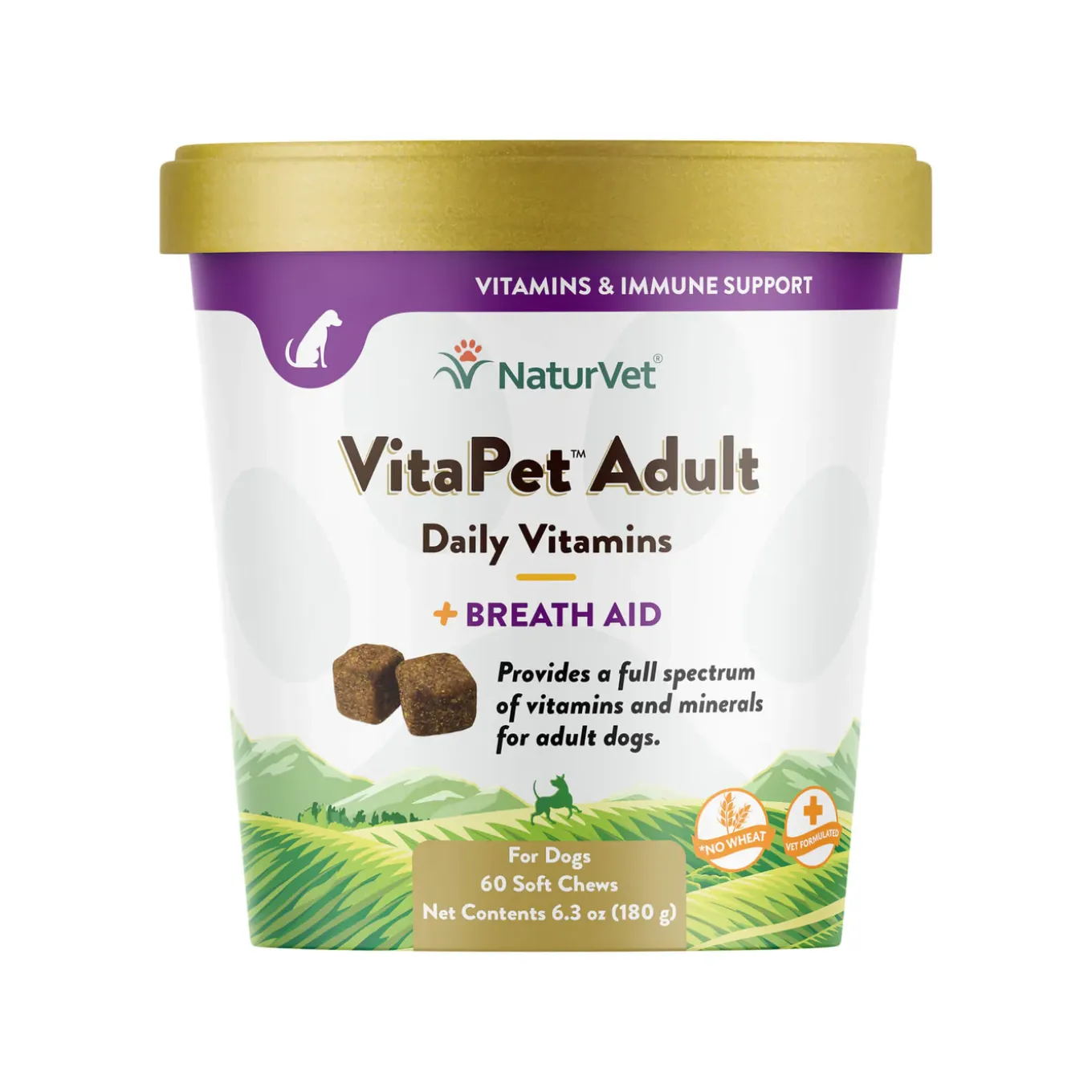 NaturVet VitaPet Adult Daily Vitamins Plus Breath Aid for Dogs