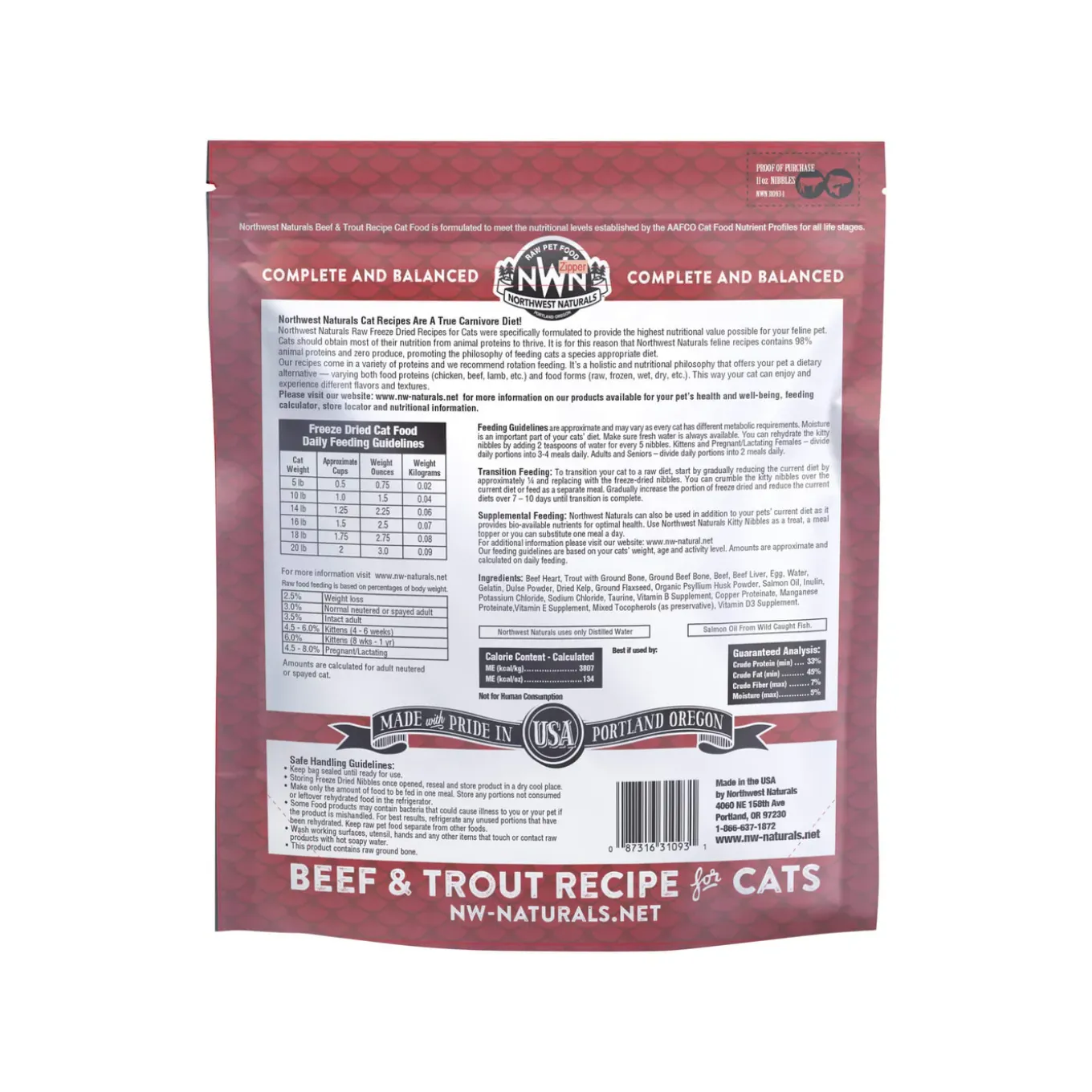 Northwest Naturals Freeze Dried Raw Diet Cat Food