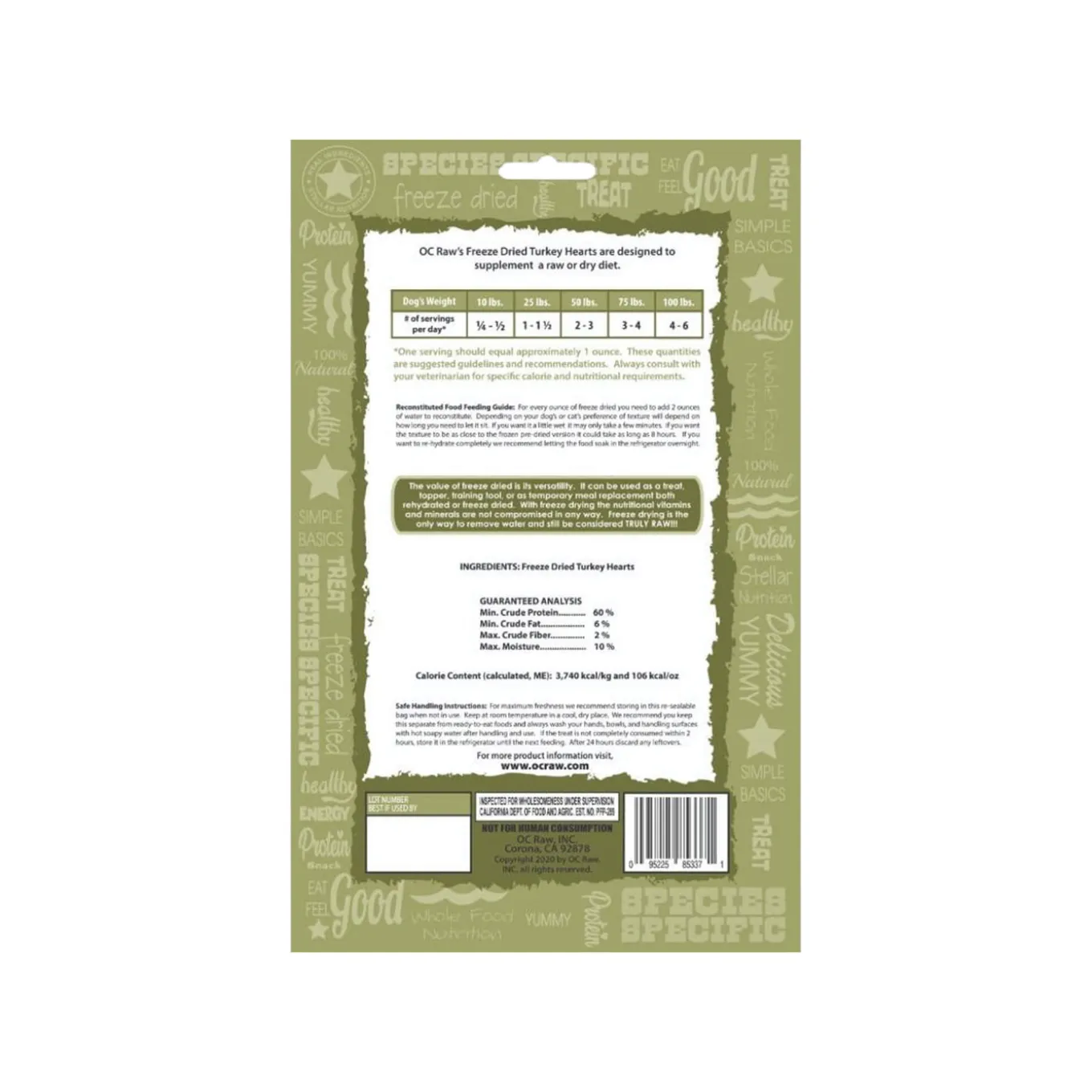 OC Raw Freeze Dried Single Ingredient Dog Treats