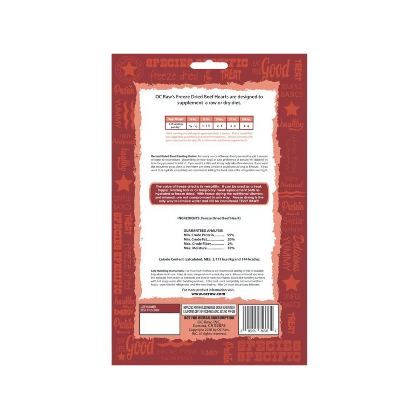 OC Raw Freeze Dried Single Ingredient Dog Treats