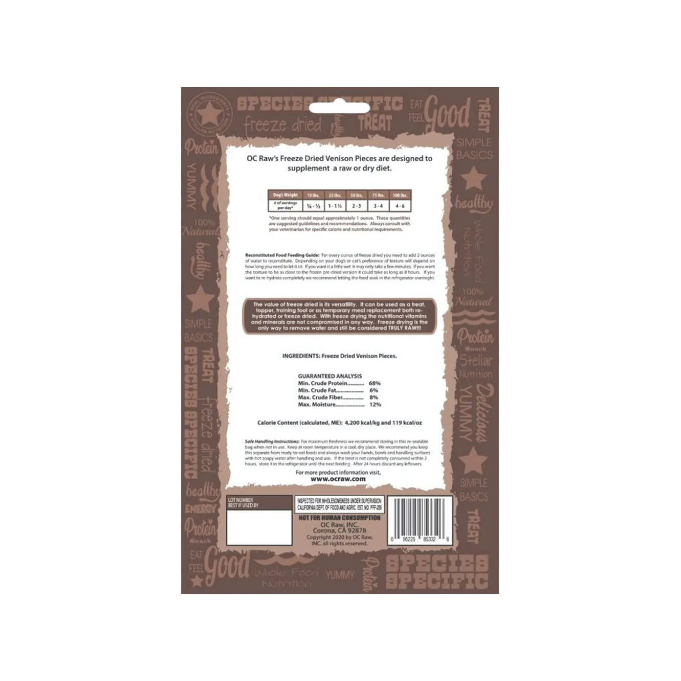 OC Raw Freeze Dried Single Ingredient Dog Treats