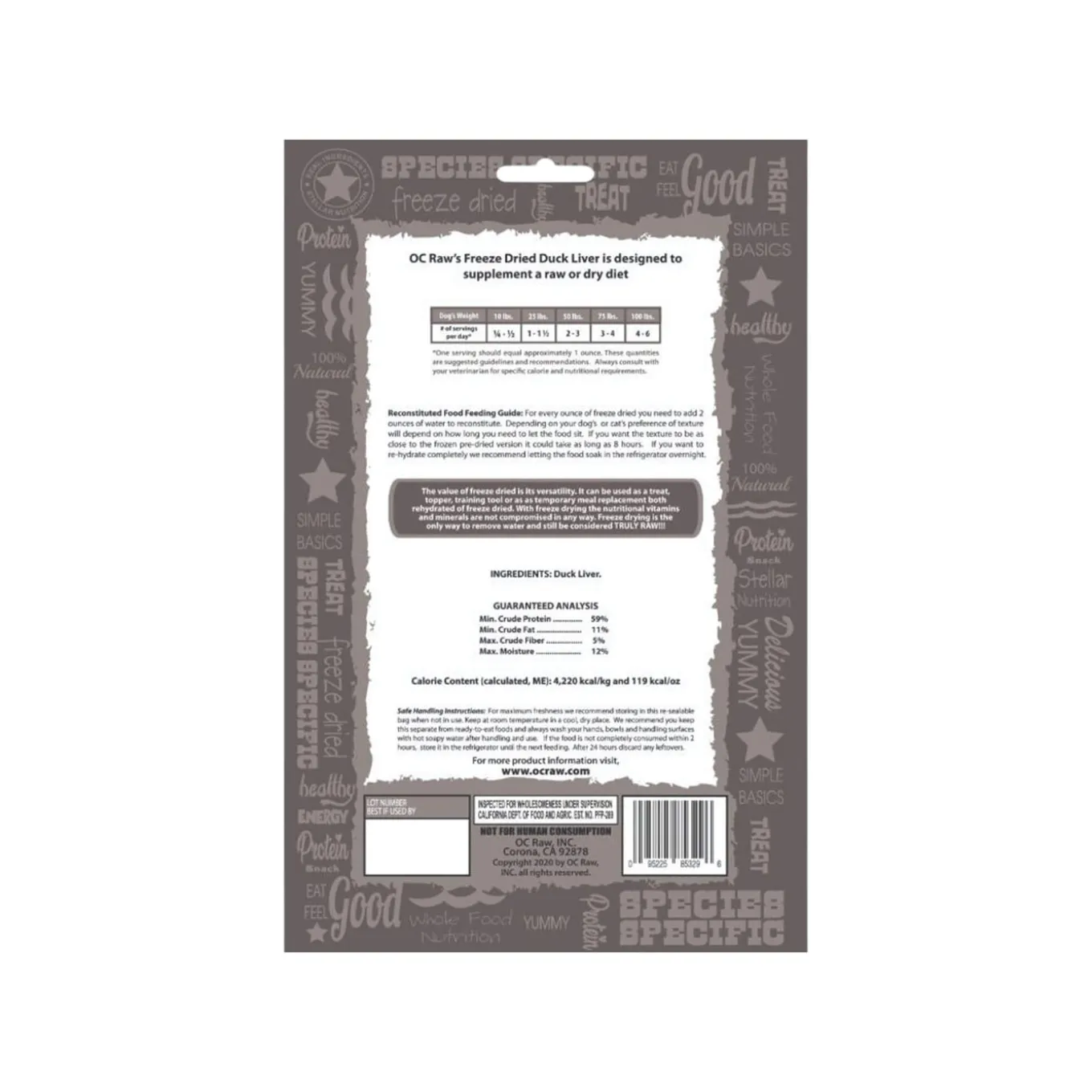 OC Raw Freeze Dried Single Ingredient Dog Treats