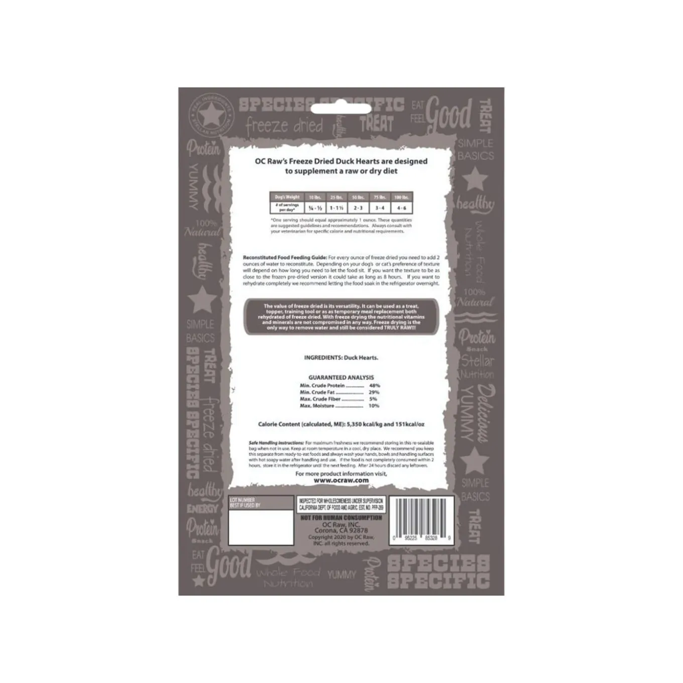 OC Raw Freeze Dried Single Ingredient Dog Treats