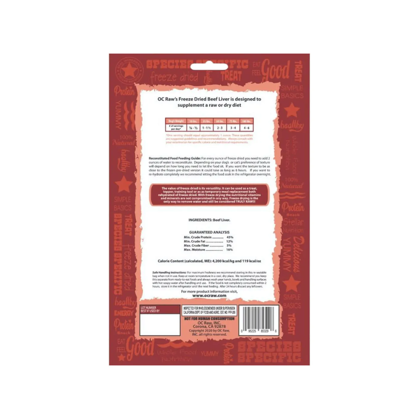 OC Raw Freeze Dried Single Ingredient Dog Treats