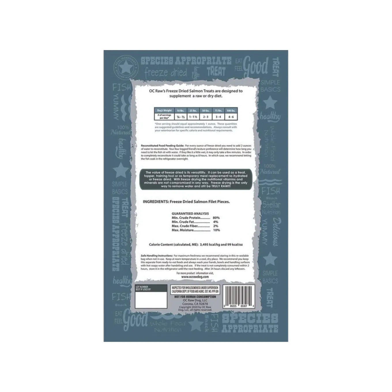 OC Raw Freeze Dried Single Ingredient Dog Treats