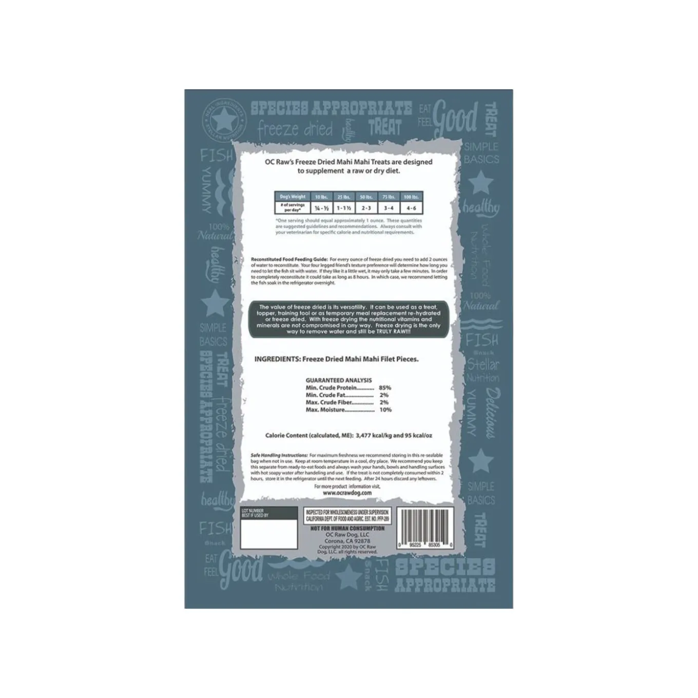 OC Raw Freeze Dried Single Ingredient Dog Treats