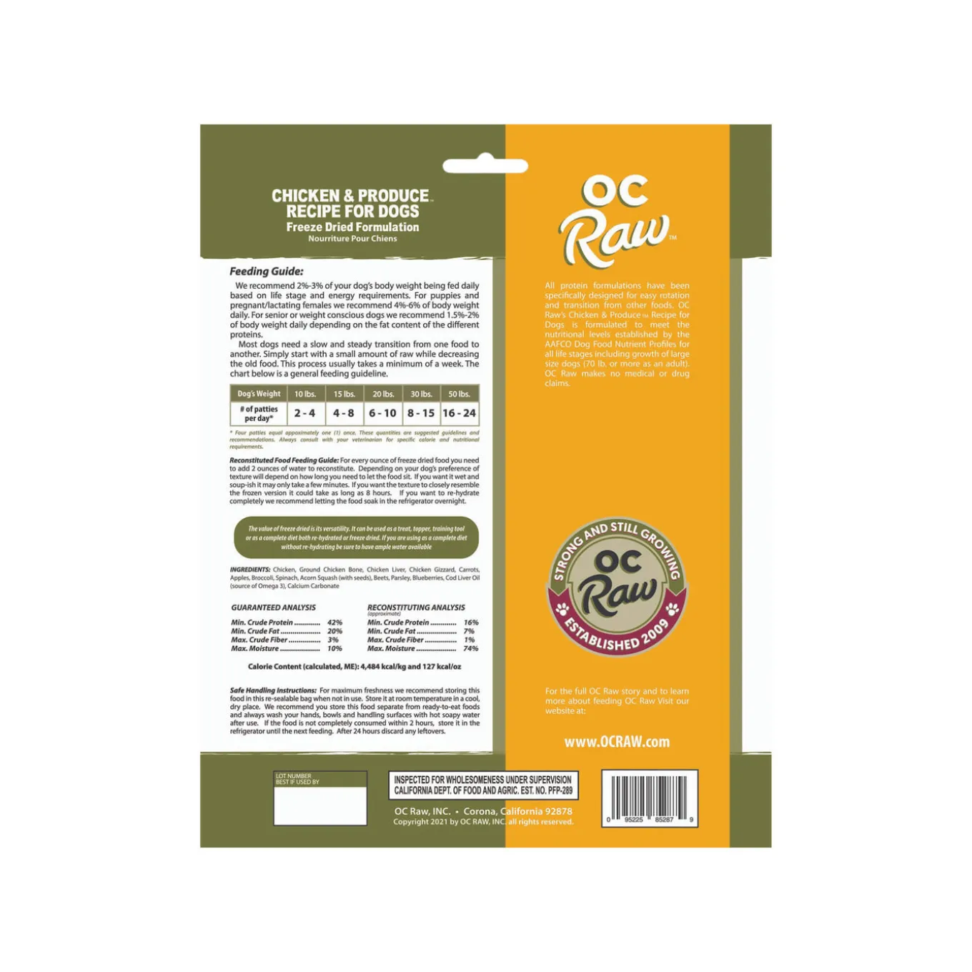 OC Raw Freeze Dried Sliders Dog Food
