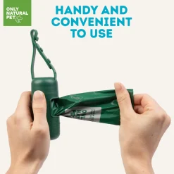 Only Natural Pet 100% Recycled Plastic Dog Poop Bag Dispenser & Waste Bags