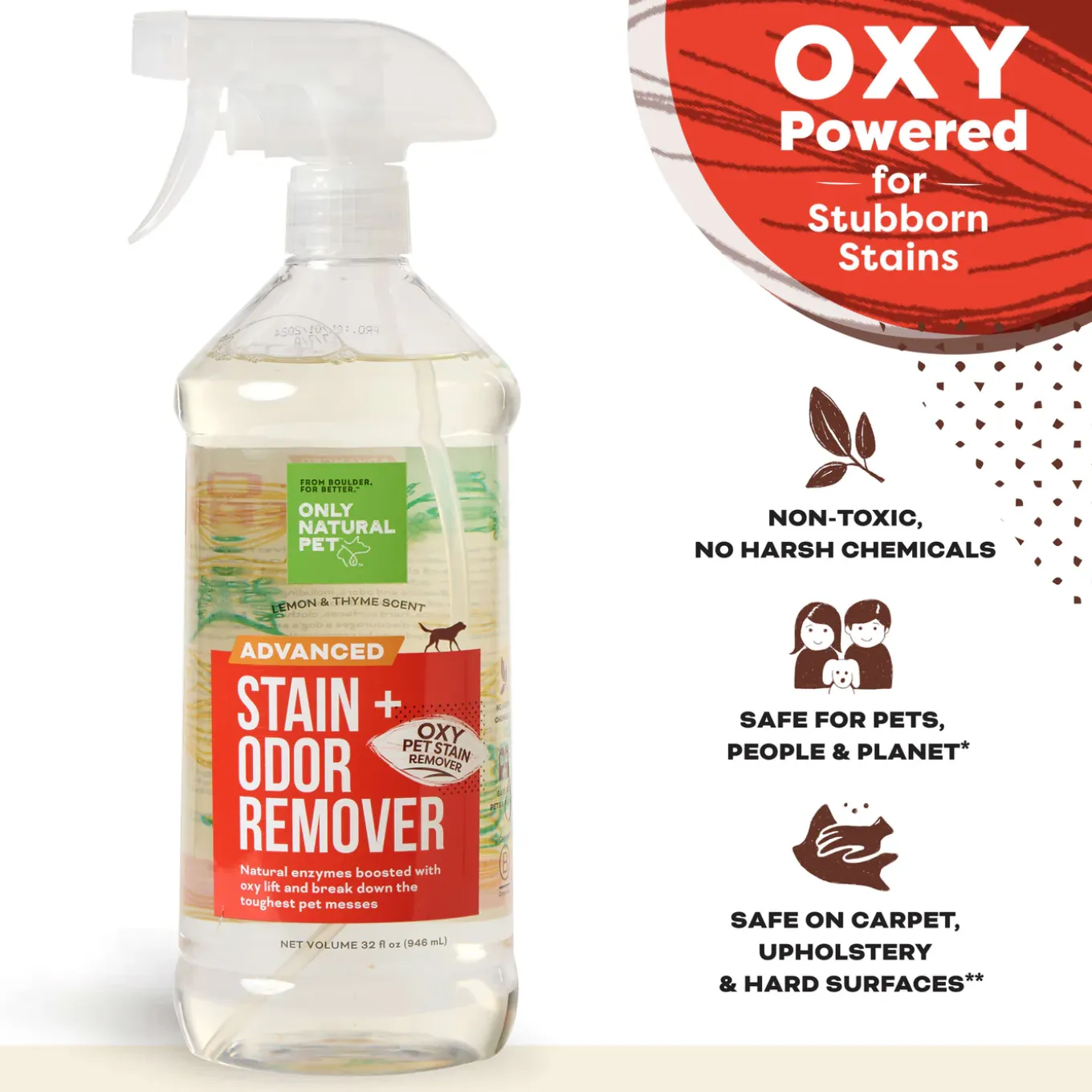Only Natural Pet Advanced Dog Stain + Odor Remover with Oxy 32 oz