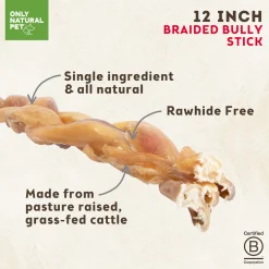 Only Natural Pet Braided Bully Sticks for Dogs