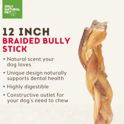 Only Natural Pet Braided Bully Sticks for Dogs