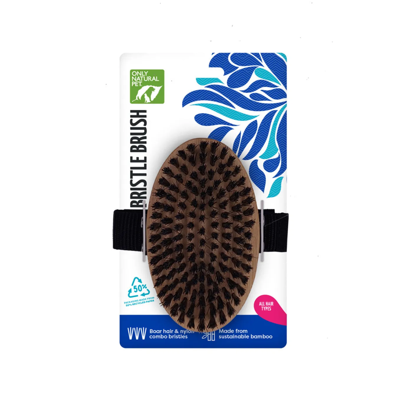 Only Natural Pet Bristle Brush with Bamboo Handle for Dogs
