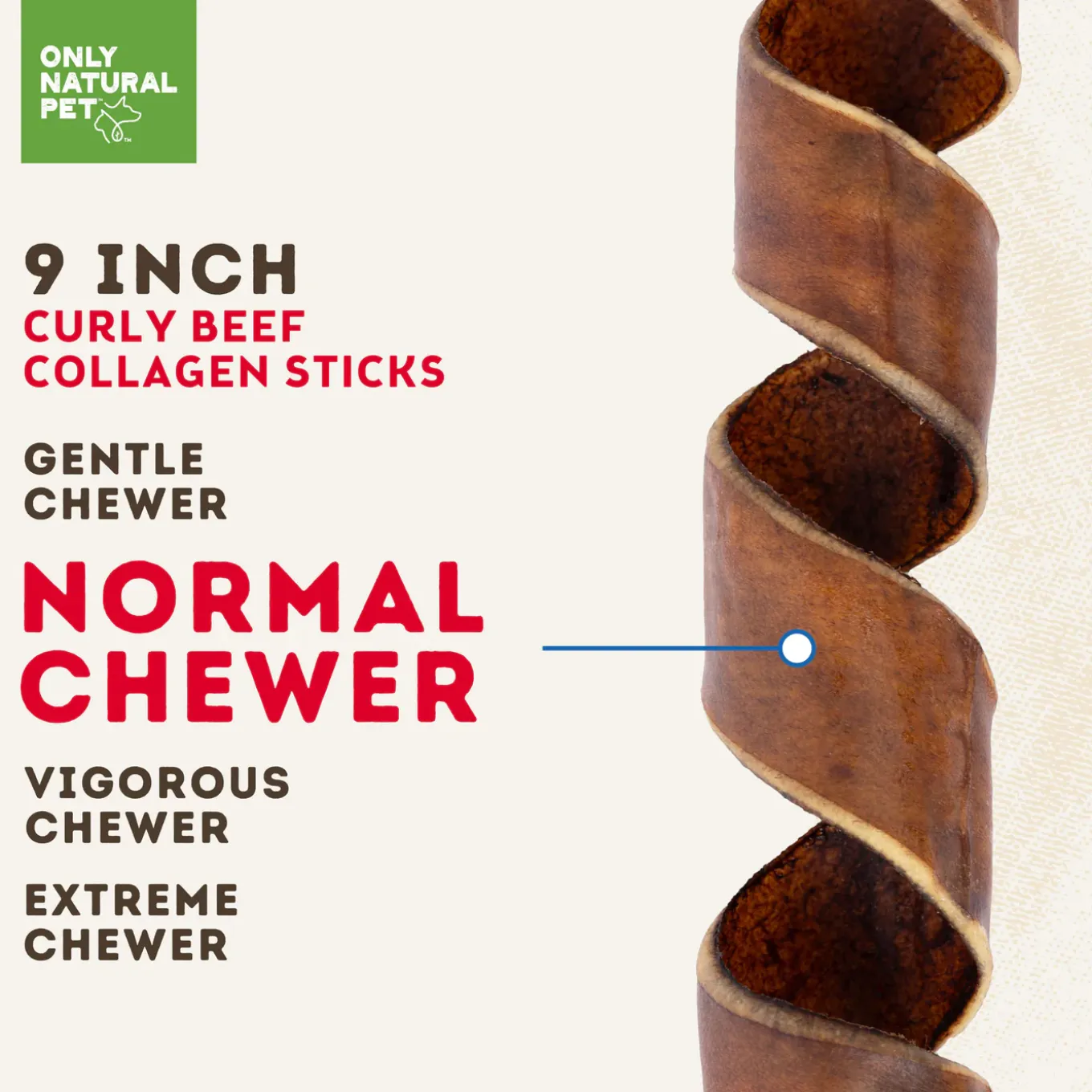 Only Natural Pet Curly Beef Collagen Stick for Dogs