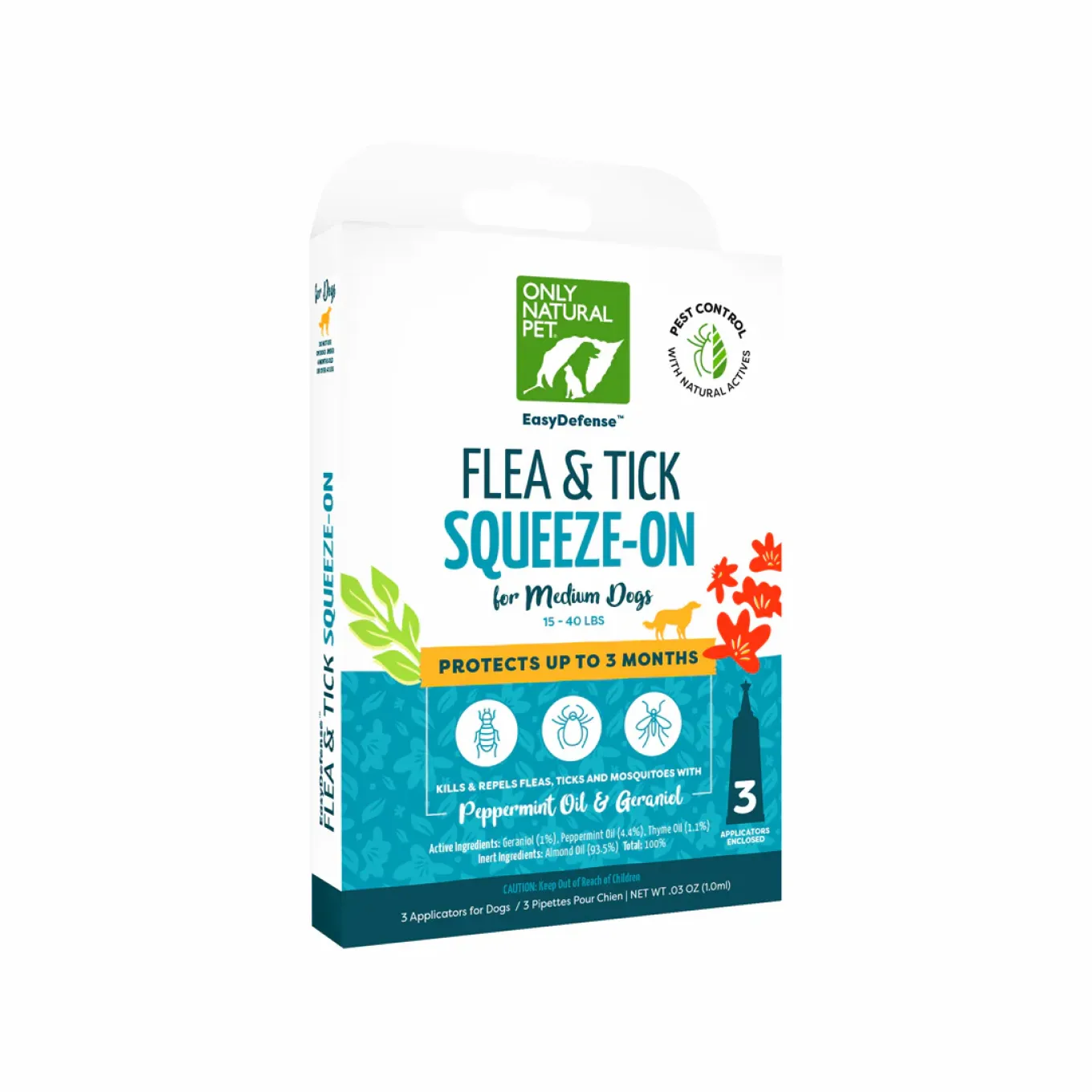 Only Natural Pet EasyDefense Herbal Squeeze-On Flea & Tick Repellent for Dogs