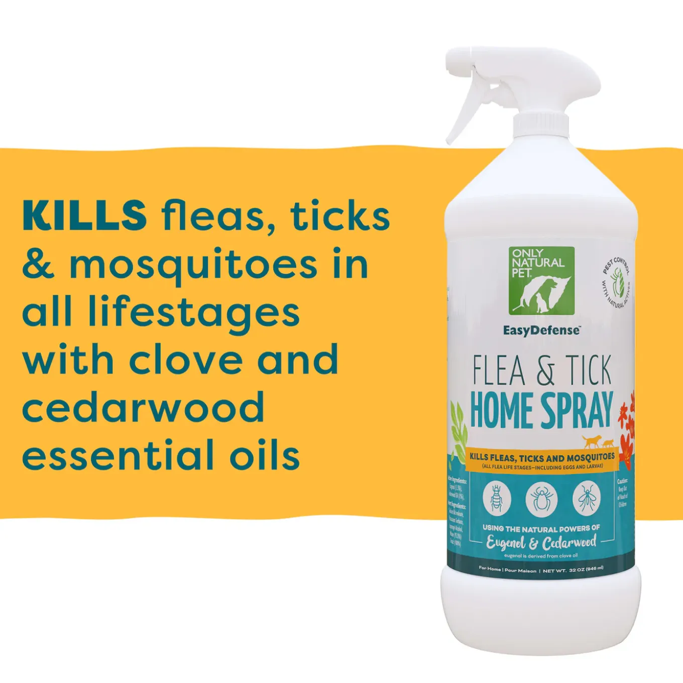 Only Natural Pet EasyDefense Flea & Tick Home Spray for Dogs & Cats
