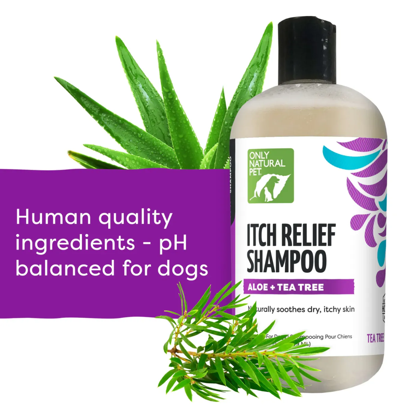 Only Natural Pet Itch Relief Shampoo with Aloe + Tea Tree for Dogs