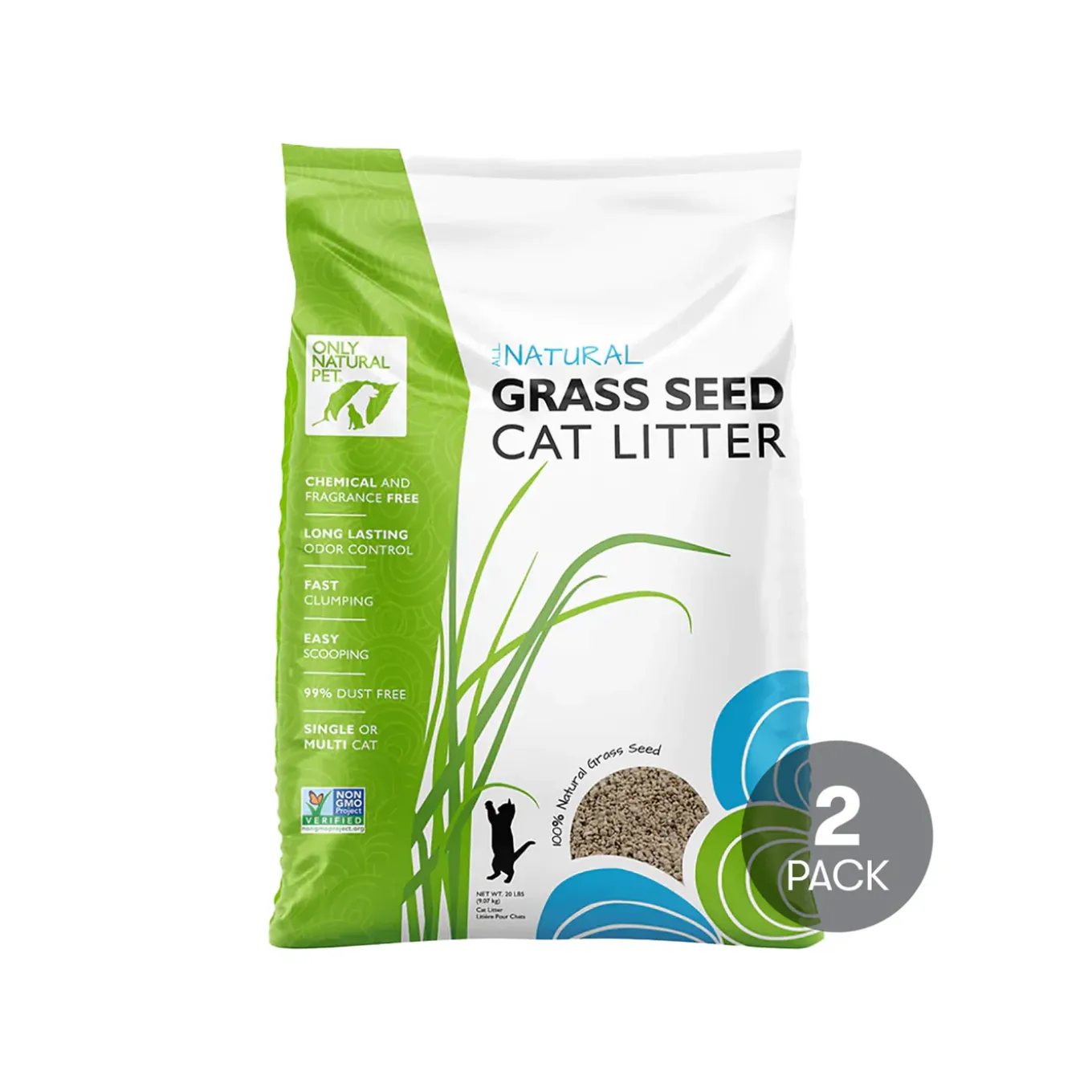 Only Natural Pet Non GMO Fast Clumping Grass Seed Cat Litter