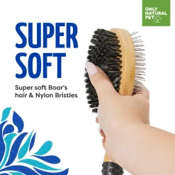 Only Natural Pet Pin Bristle Brush with Bamboo Handle for Dogs