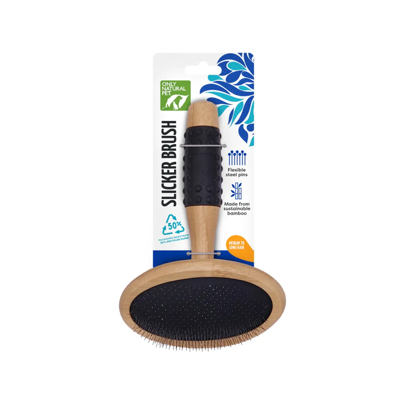 Only Natural Pet Slicker Brush with Bamboo Handle for Dogs