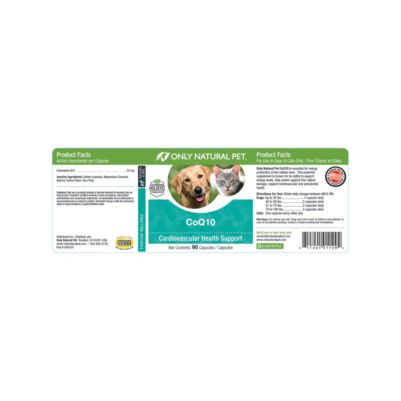 Only Natural Pet Ubiquinone CoQ10 Supplement for Dogs & Cats