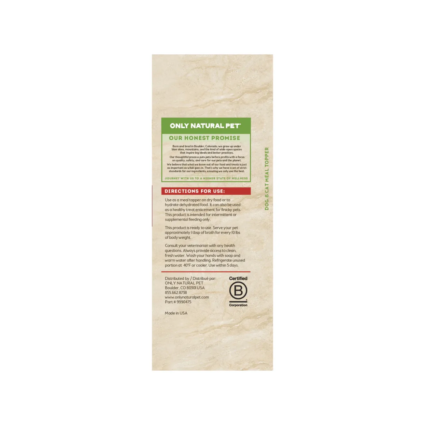 Only Natural Pet Bone Broth for Dogs and Cats Meal Topper