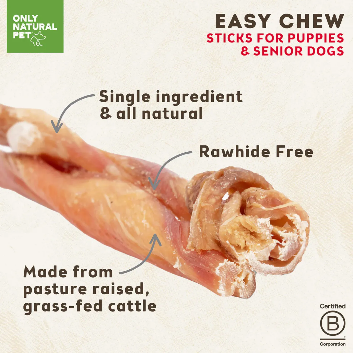 Only Natural Pet Free Range Soft Easy Chew Sticks for Puppies & Senior Dogs