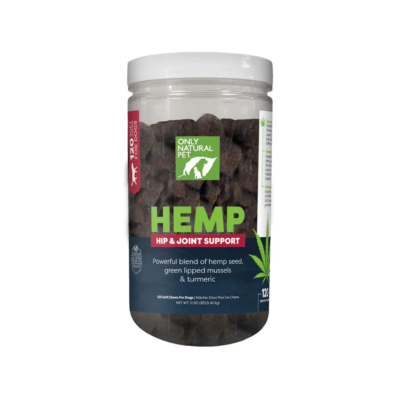 Only Natural Pet Hemp Hip & Joint Support Soft Chews for Dogs