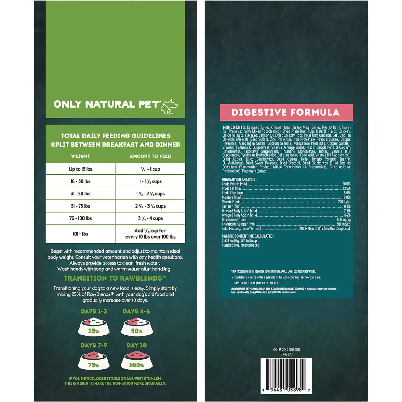 Only Natural Pet Raw Blends Digestive Care Dog Food for Sensitive Stomachs