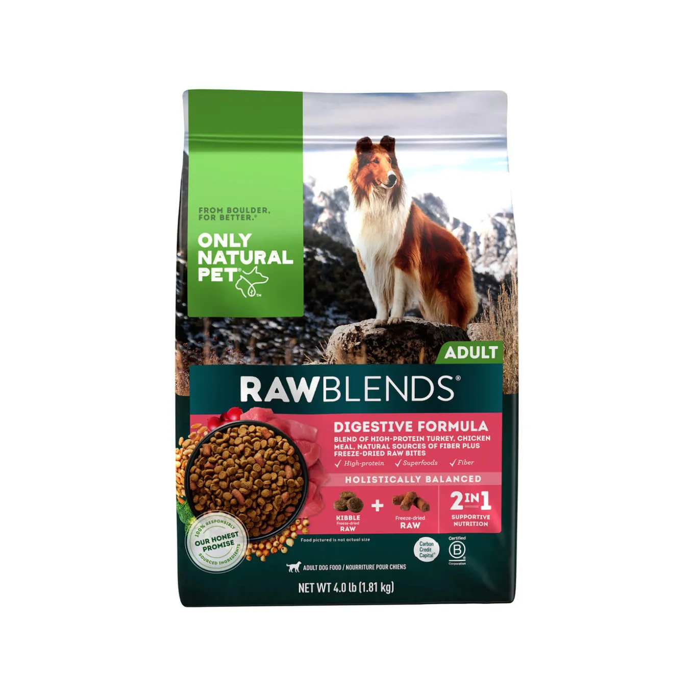 Only Natural Pet Raw Blends Digestive Care Dog Food for Sensitive Stomachs