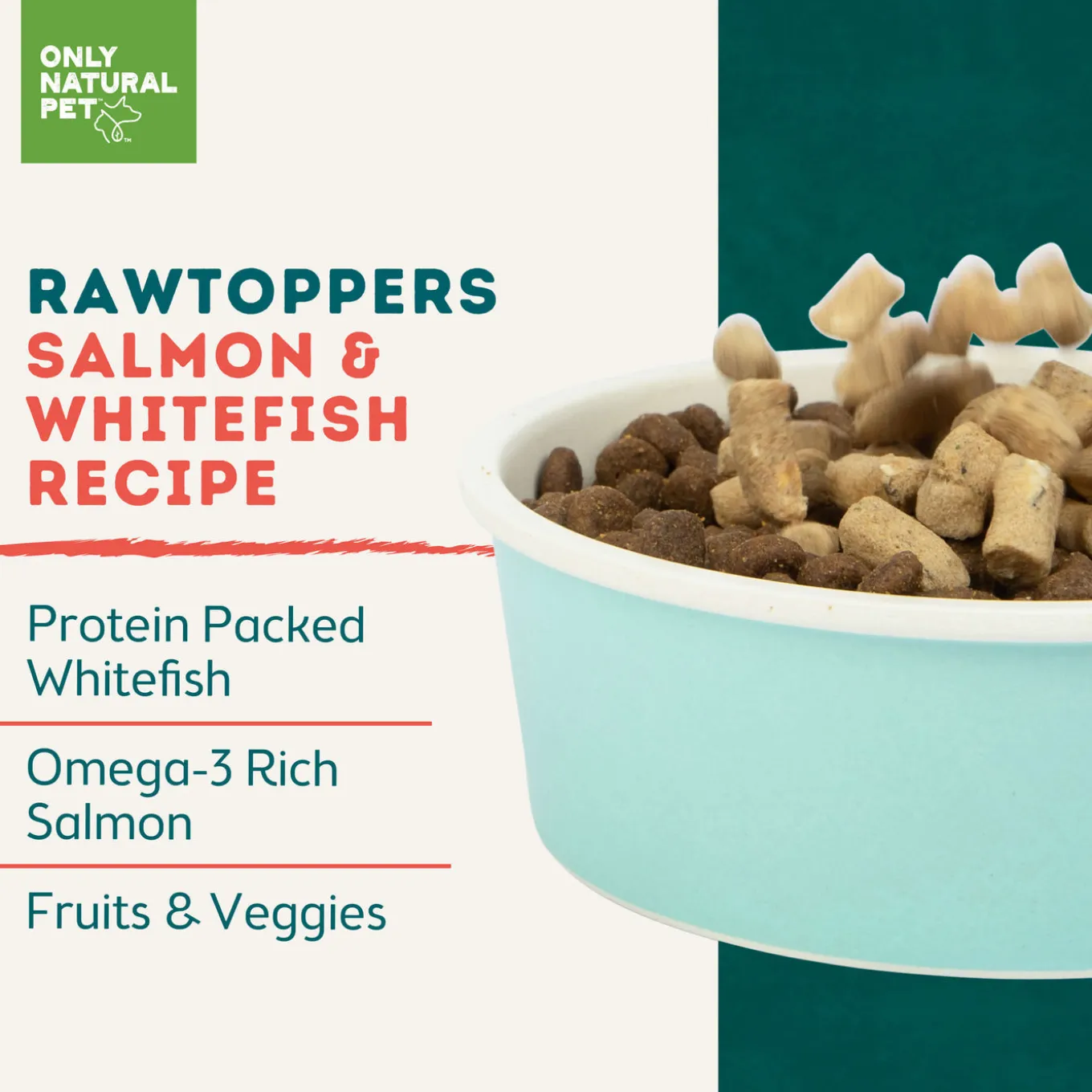 Only Natural Pet Raw Toppers Freeze-Dried Recipe Meal Topper for Dogs