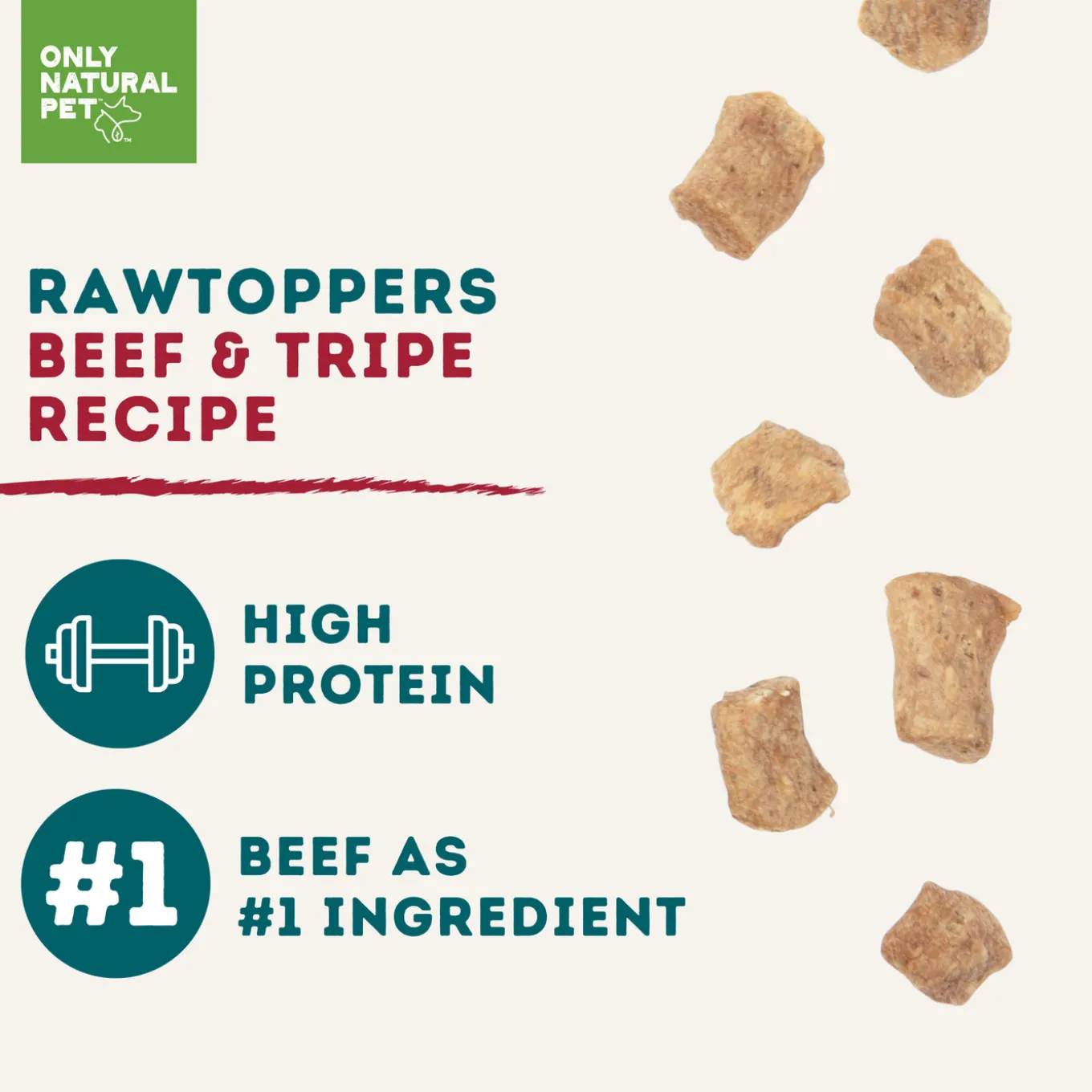 Only Natural Pet Raw Toppers Freeze-Dried Recipe Meal Topper for Dogs