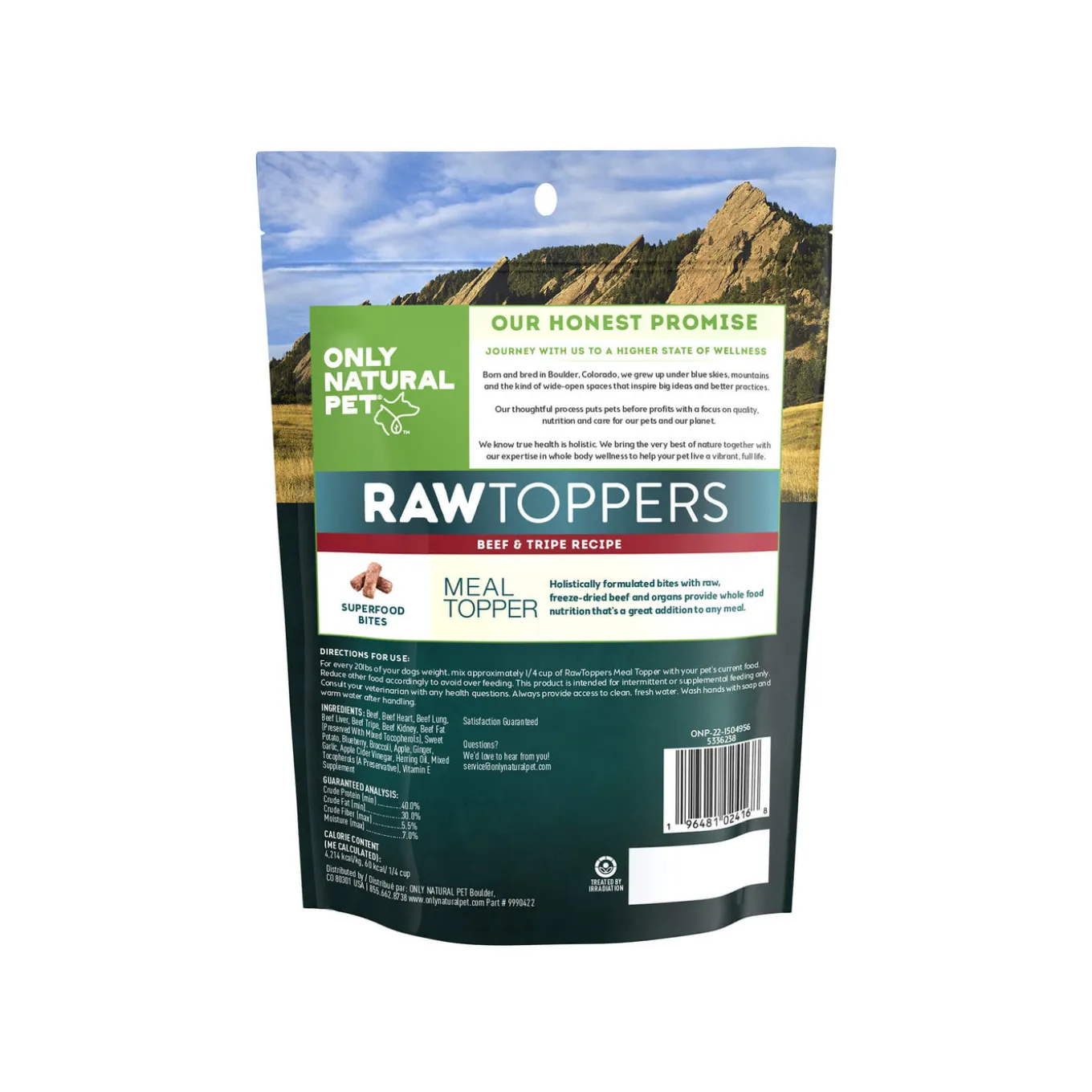 Only Natural Pet Raw Toppers Freeze-Dried Recipe Meal Topper for Dogs