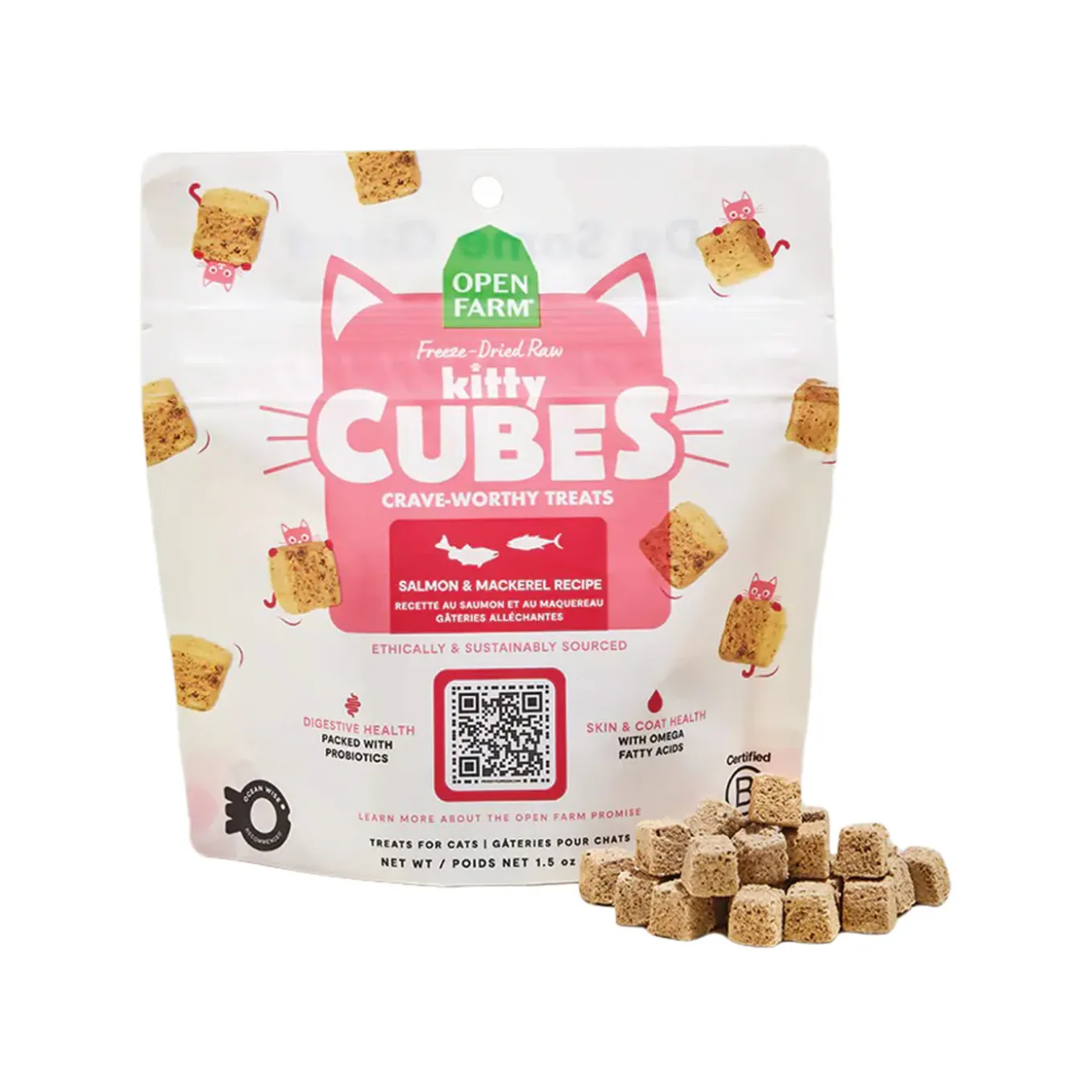 Open Farm Freeze Dried Raw Kitty Cubes Cat Treats 1.5 oz