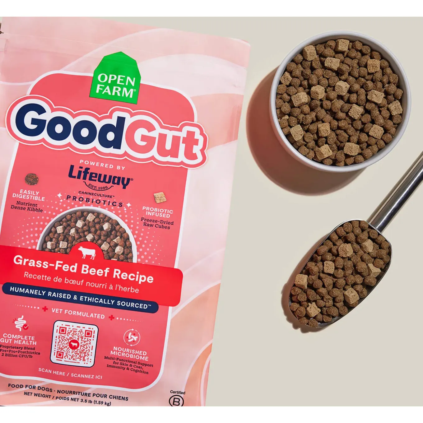 Open Farm Good Gut Kibble with Probiotics for Dogs
